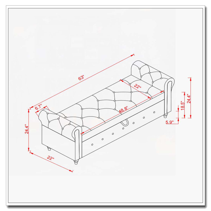 Flared Arm Flip Top Storage Bed Bench