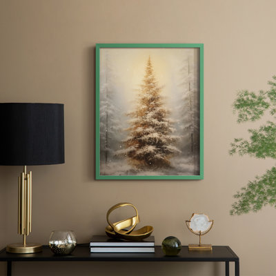 «Christmas Holiday Art», impression encadrée en bois massif