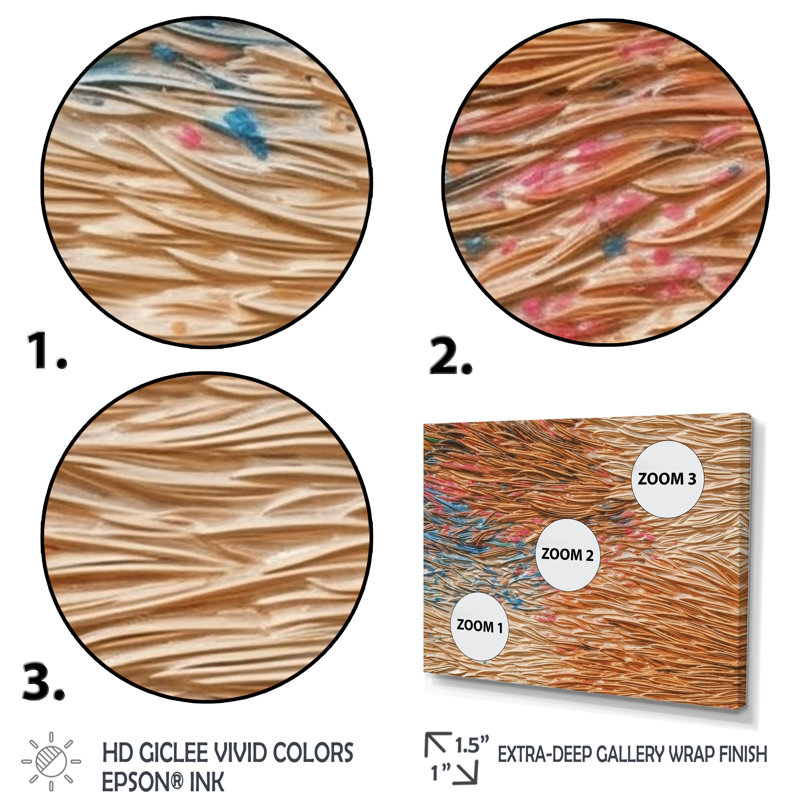 «Terracotta Bliss Texture Abstract», reproduction d'art sur toile, H 24 po x l 32 po, Cadre flottant blanc
