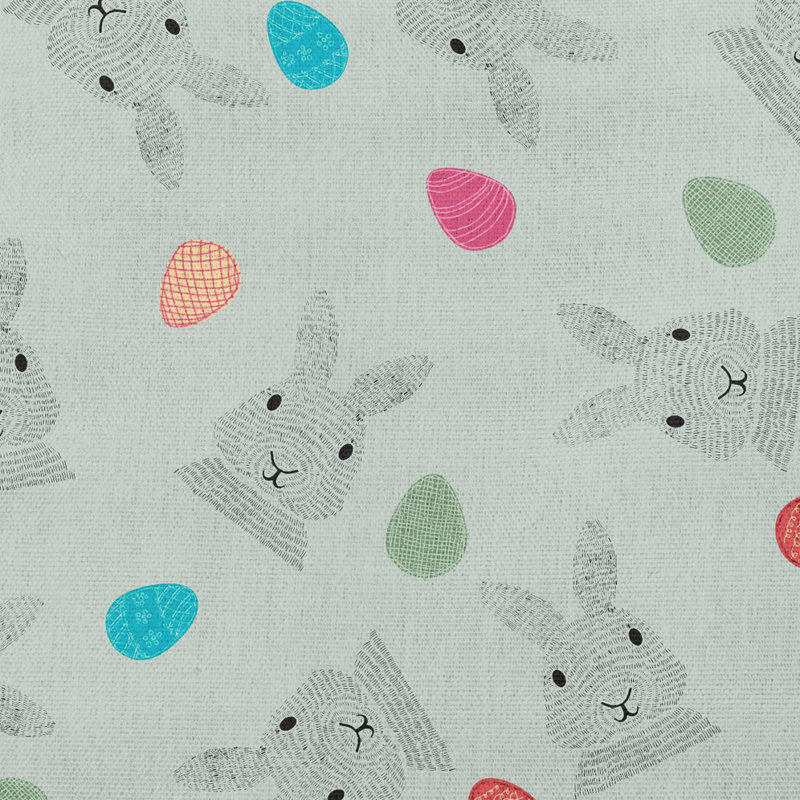 Housse et insert de coussin décoratif carré Bunnies and Eggs, 18 po x 18 po, Breezeway - vert