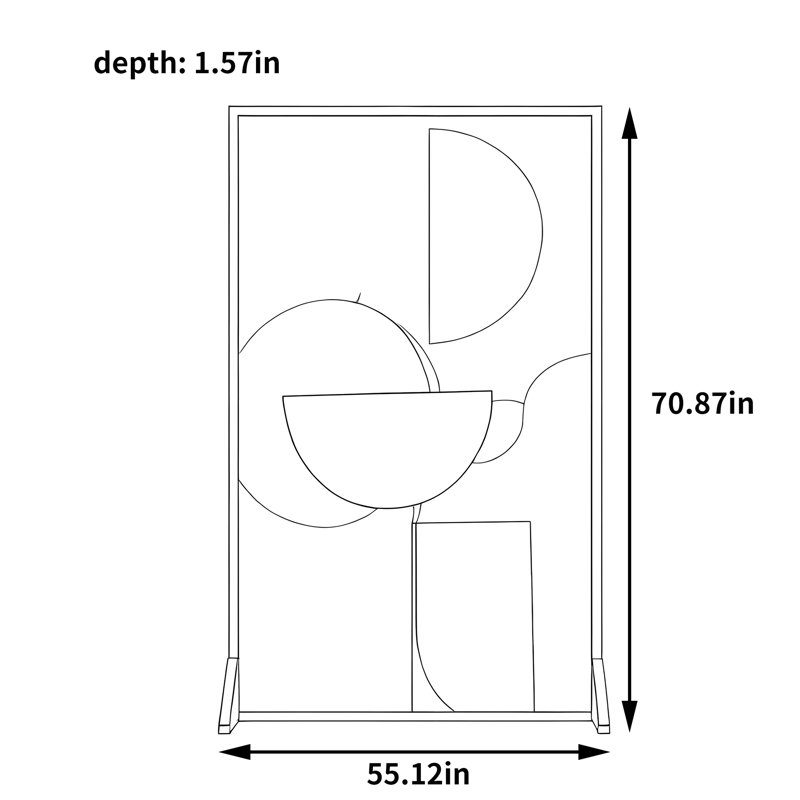 Geometric Art Divider, 70.87" H x 55.12" W x 1.57" D