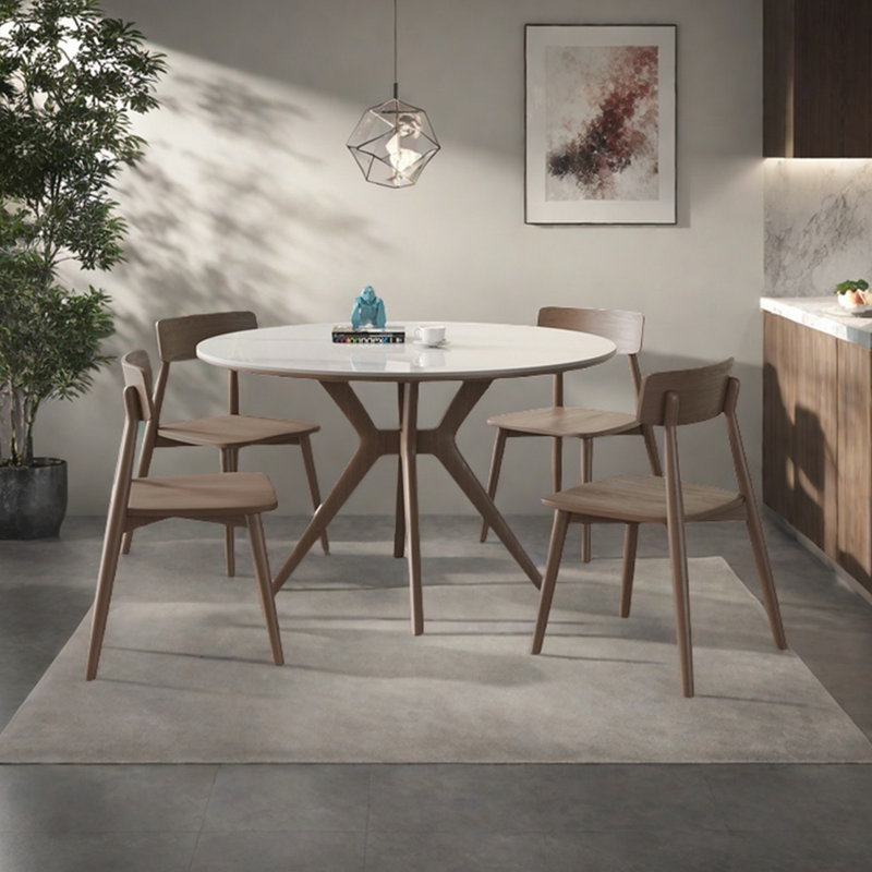 Cream Style Round Dining Table, 29.52"H x 47.24"L x 47.24"W