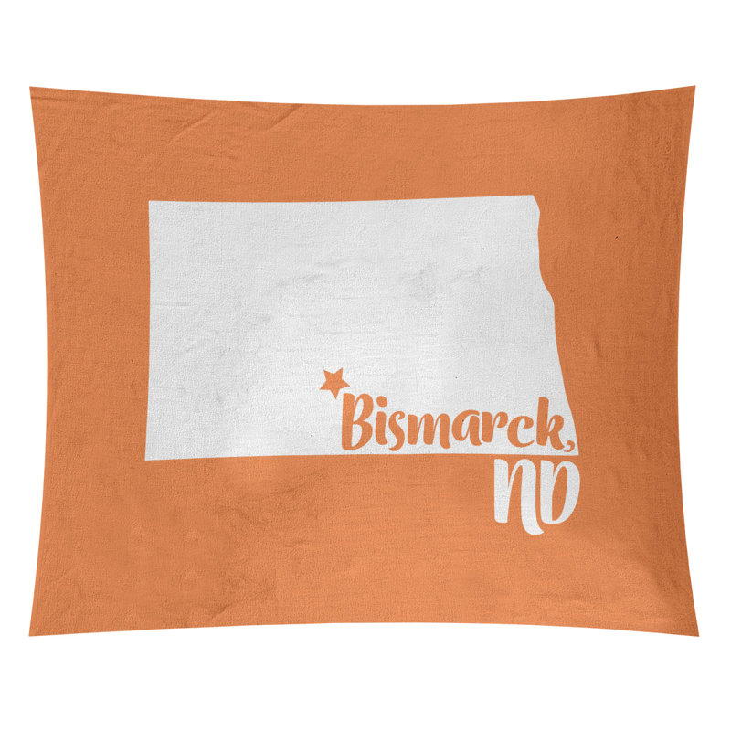 Tapisserie Bismarck North Dakota, H 51 po x l 60 po, Orange