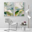 «Green Calm Relax Abstract Floral Botanical», reproduction d'art sur toile encadrée, 2 pièces-98109403-98109406
