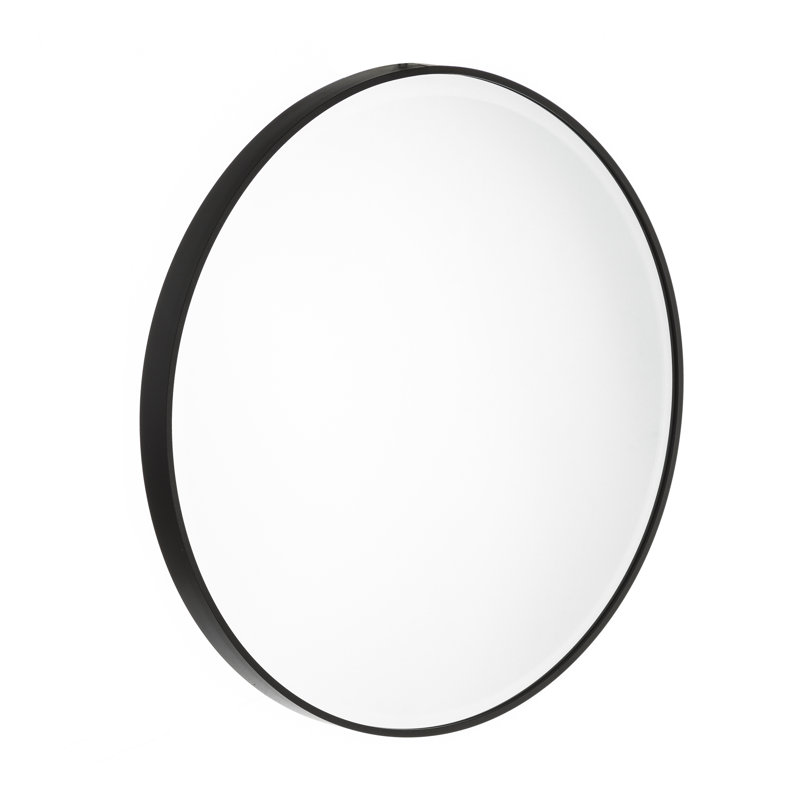 Lillianna Metal Flat Wall Mirror, 60cm H x 60cm W, Black