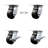 4 Piece Rubber on Steel Caster Set