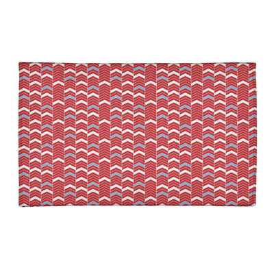 Tapis de zone rouge/bleu fait main