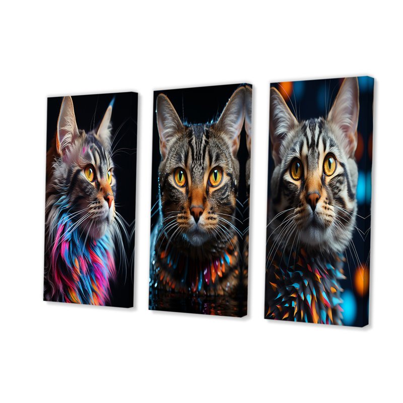 American Shorthair Harmony Cat, H 28 po x l 36 po, Toile tendue