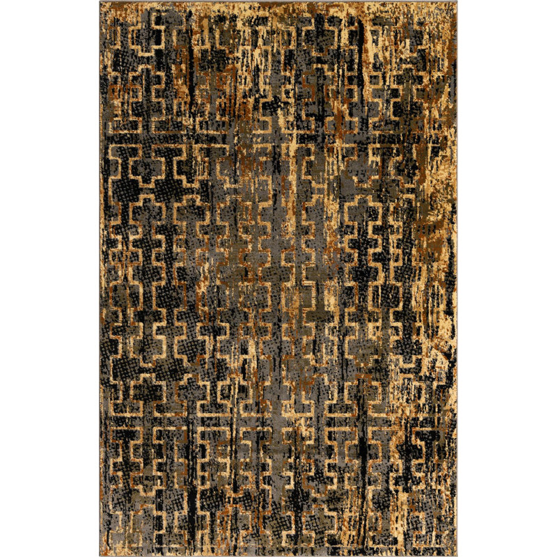 Geometric Indoor Rug, Rectangle 4' x 6'