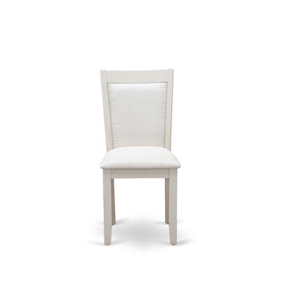 Monza Parson Dining Chairs - Cream Linen Fabric Upholstered Chairs, Set of 2, Wirebrushed Linen White