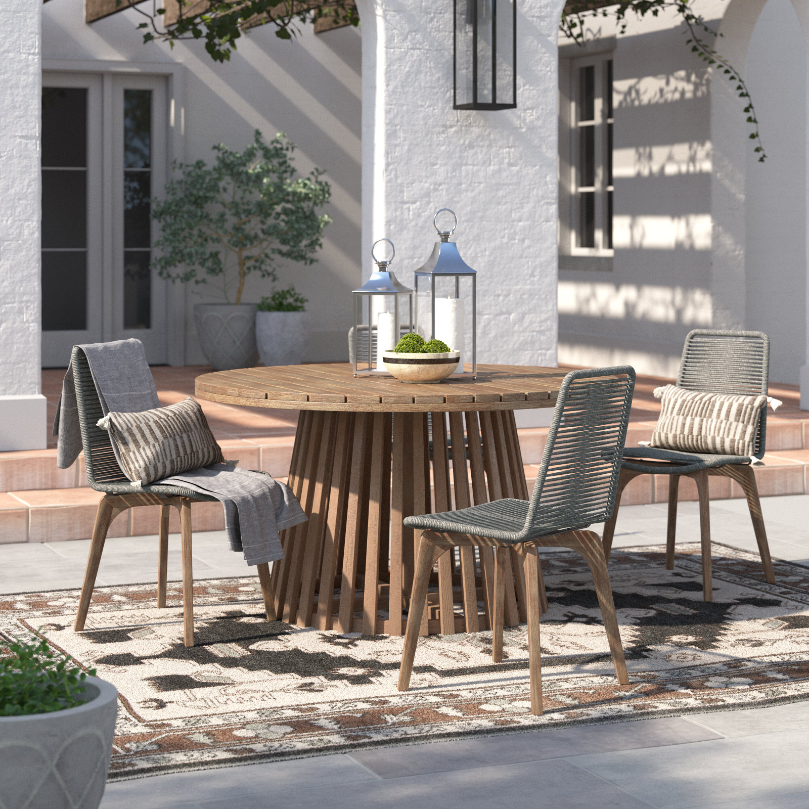 Bardolf 55" Eucalyptus Patio Dining Set