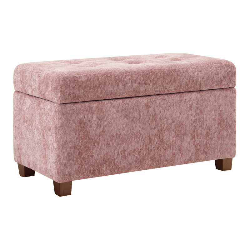 Repose-pieds avec rangement Metro, Polyester rose poussiéreux