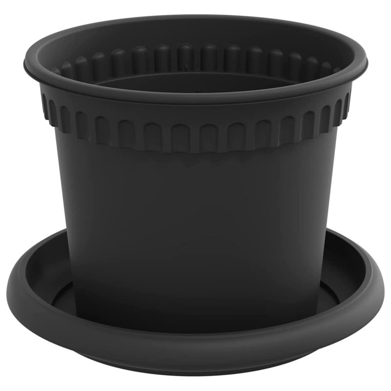 Pot Planter, 10cm H x 12.5cm W x 12.5cm D, Black