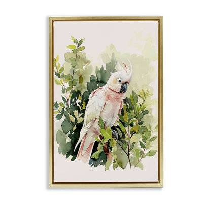  Tropical Parrot Cockatoo Framed Floater Canvas by LSR Design Studio