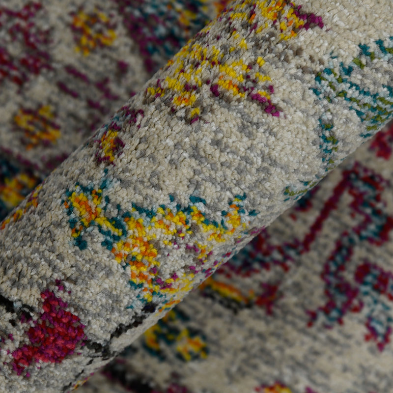 Alyssa Transitional Bordered Durable Performance Multicolor Area Rug, Rectangle 8'10" x 11'10"