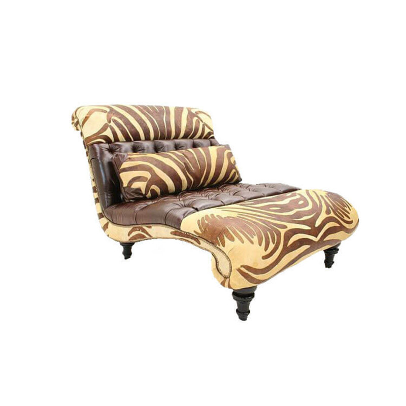 Leather Chaise Lounge, Cortina 1180 Charcoal Grey, French Dark Cherry, Old Silver
