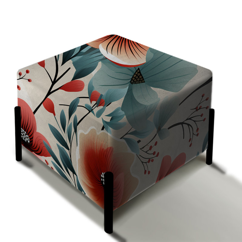 Motif floral bleu et rouge Coastal Elegance