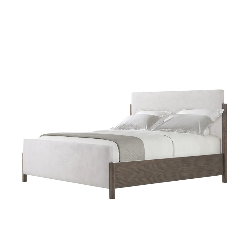 Urbane Upholstered Bed, White/Campfire