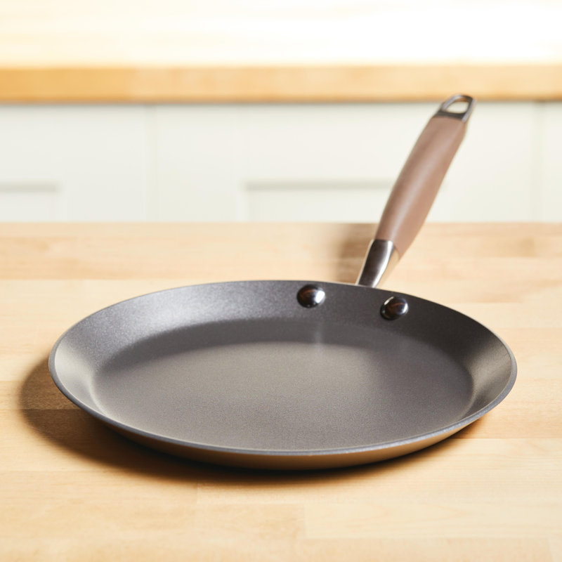 Anolon Advanced Home Hard Anodized Nonstick Crepe / Pancake Pan, 9.5 Inch, Brown