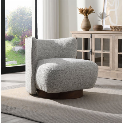 Fauteuil d'appoint en tweed gris Lisa