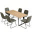 Ensemble de salle à manger Modern Kitchen, table de salle à manger extensible avec chaises rembourrées-119358124-119358126