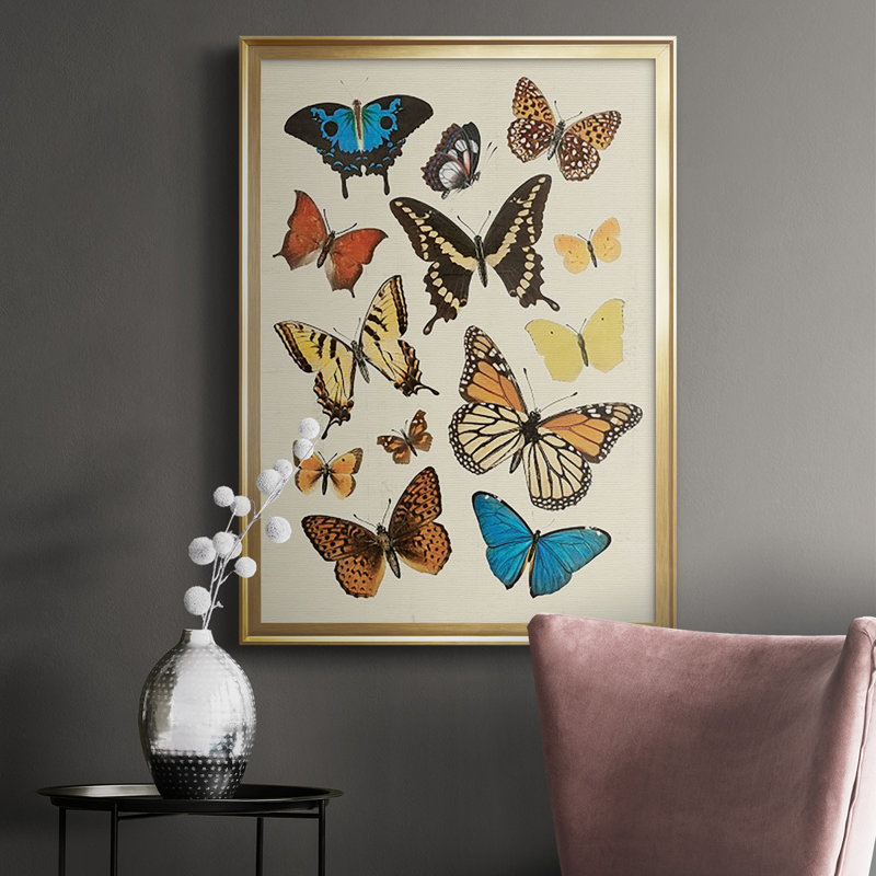 " Collected Flutter II ", Gold, 42.5" H x 30.5" W x 1" D