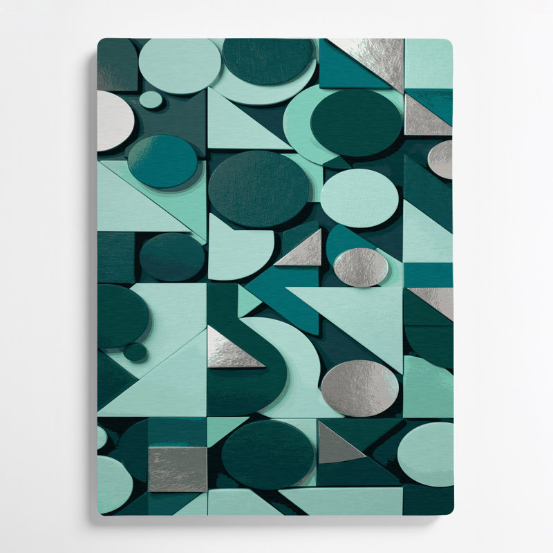 Art abstrait en métal bleu, formes abstraites 80, H 12 po x l 18 po
