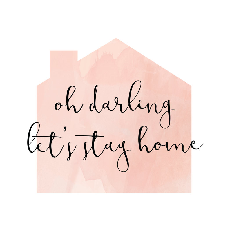 Pink Watercolour Home - Wrapped Canvas Print, 91cm H x 91cm W x 3.8cm D