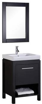 Ensemble de meuble-lavabo pour salle de bain simple 24 po avec miroir Oakley