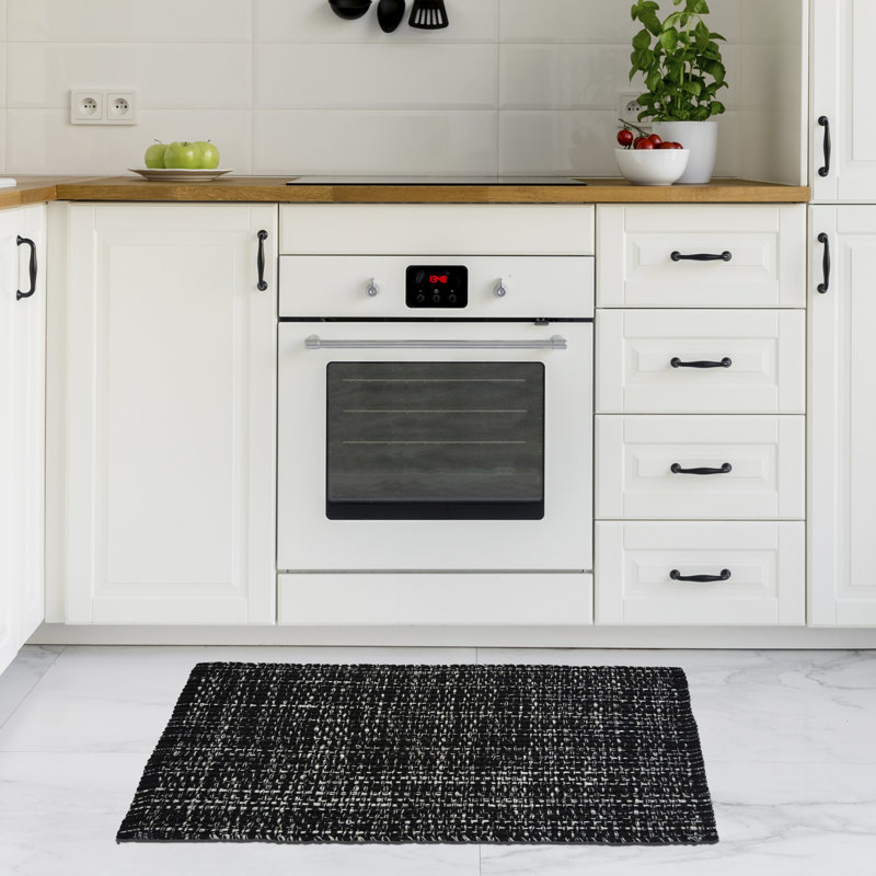 TAPIS DE GAUFRE, L 34 po x l 21 po, Noir / blanc