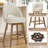 26.4" Swivel Counter Bar Stool With Pocket Spring Seat & Solid Rubberwood Frame, Cutout Arched Back-2054786757