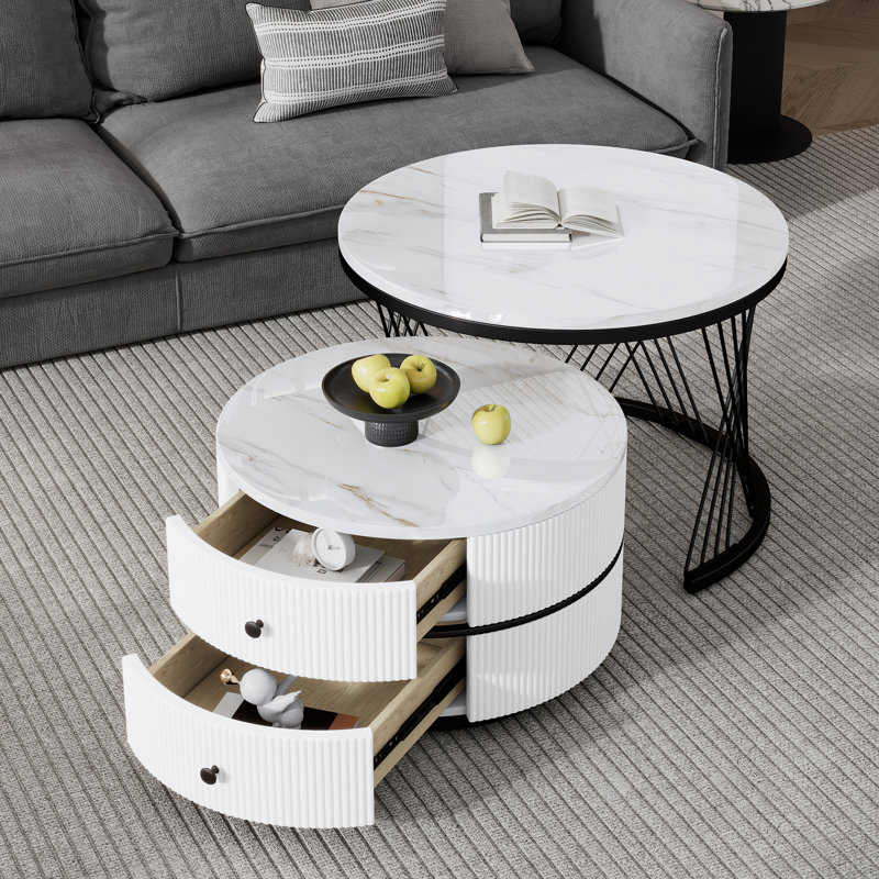 Aylanni Frame Coffee Table with Storage, Black