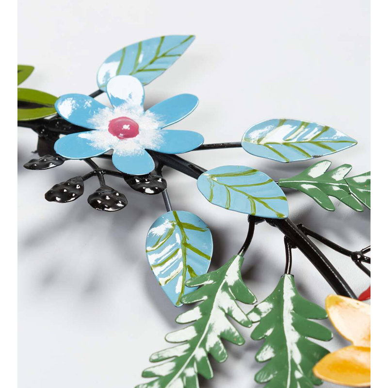 Indoor/Outdoor Floral And Berry Metal Wreath