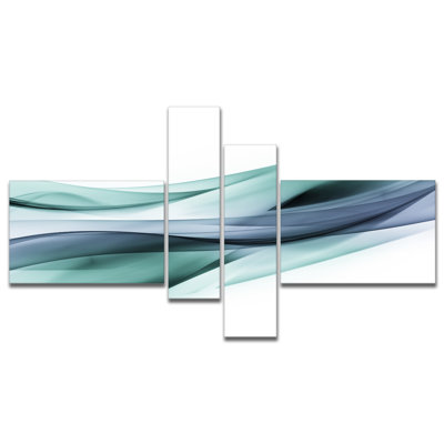 " Fractal Lines Gray Blue " 4 - Pieces