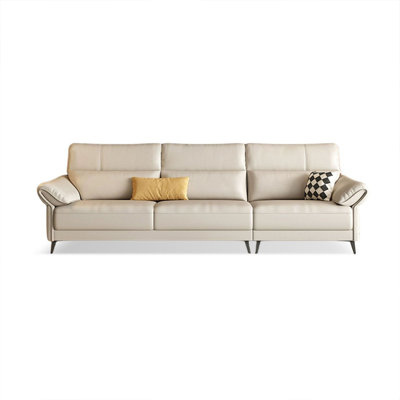 Khaki Genuine Leather Modular Sofa cushion couch