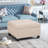Upholstered Tufted Fabric Storage Ottoman, Wheat-125031168