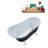 63" Streamline Clawfoot Soaking Acrylic Bathtub With Drain, Clawfeet, and Bamboo Tray-76685310-76685311