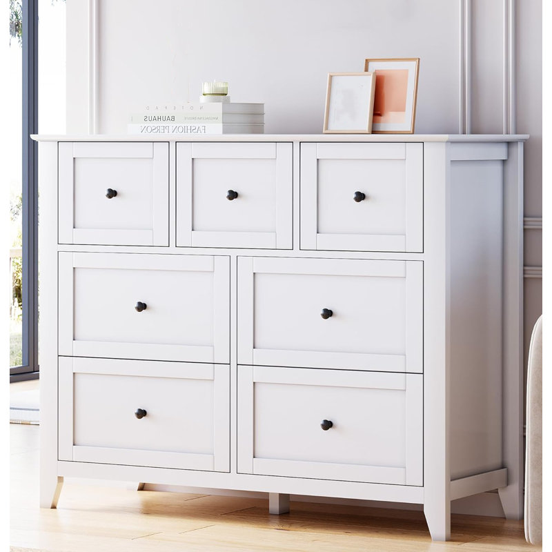 106.4 cm W Chest of 7 Drawers, White