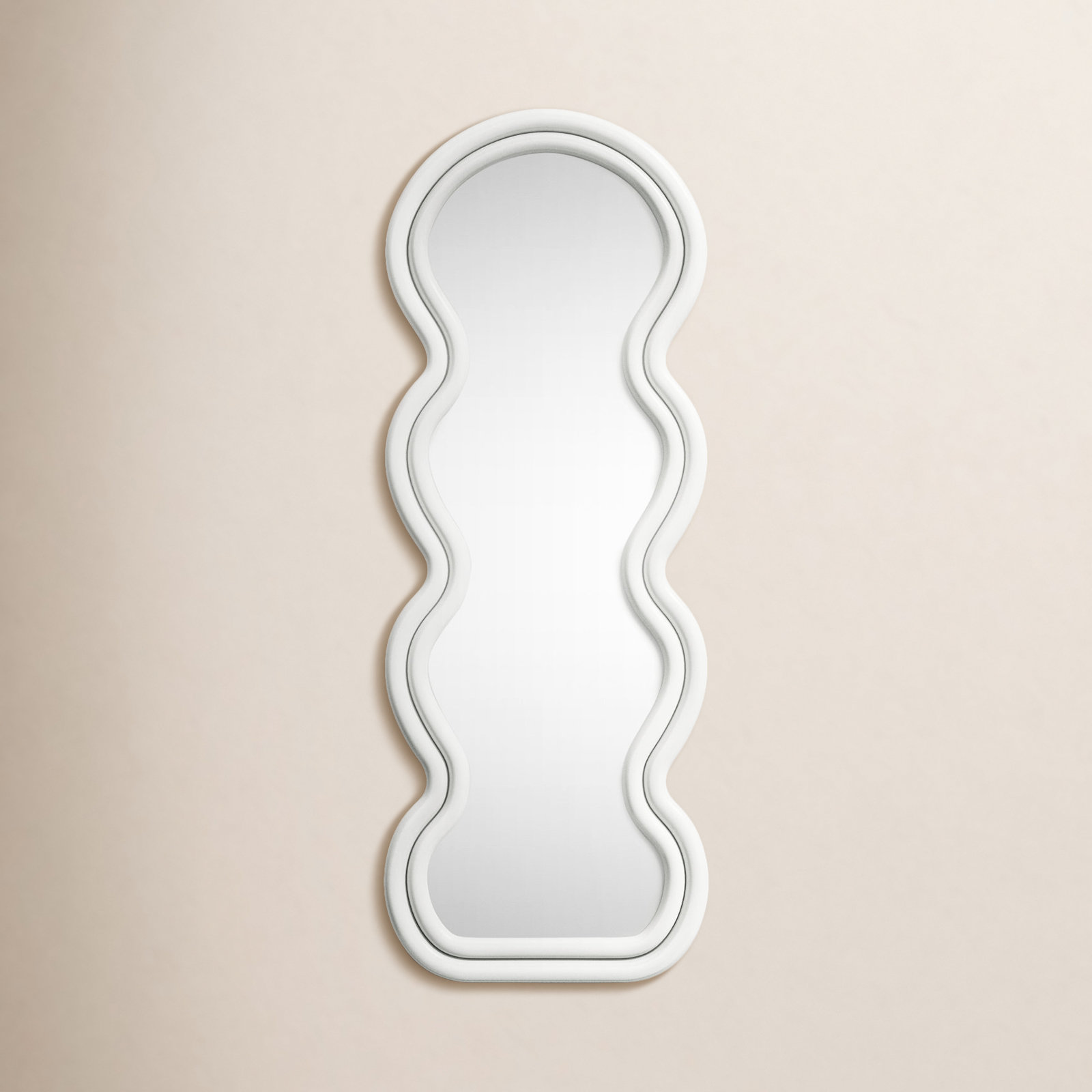 Grifton Wavy Wall Mirror, White