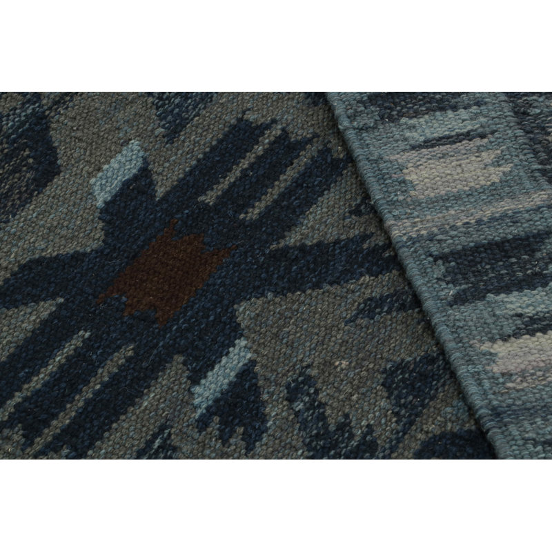 Scandinavian Hand Knotted Wool Geometric Area Rug, Rectangle 12' x 16'