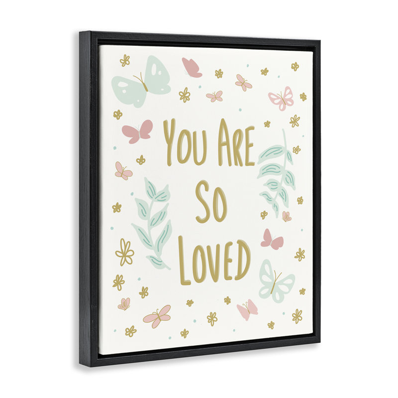 Cadre flottant à fleurs So Loved, par Sweet Melody Designs, H 31 po x l 25 po, Cadre flottant noir de jais