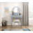 Beautiful Finish Vanity Dresser With Mirror And Stool Set Storage Drawers Luxury Furniture 1Pc LED Mirror-758172695