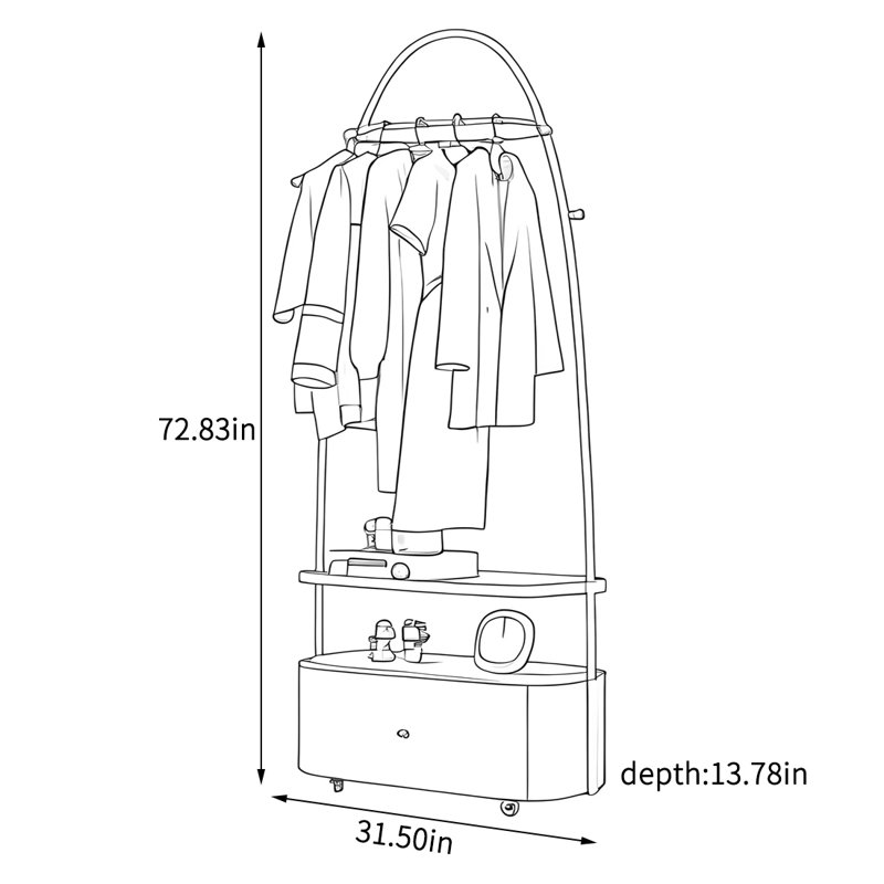 Roulettes de porte-manteau en acier inoxydable