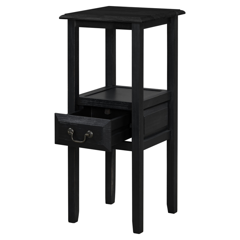 Pizarro Gilson End Table with Storage, Black