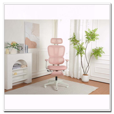 Chaise de bureau ergonomique en maille à haut dossier avec repose-pieds et soutien lombaire