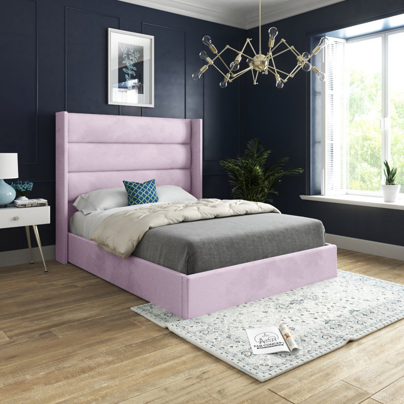 Antoan Upholstered Bed, Pink, Super King (6')