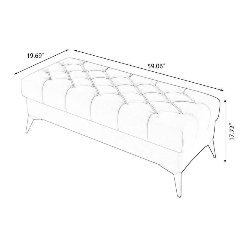 Banc rembourré blanc