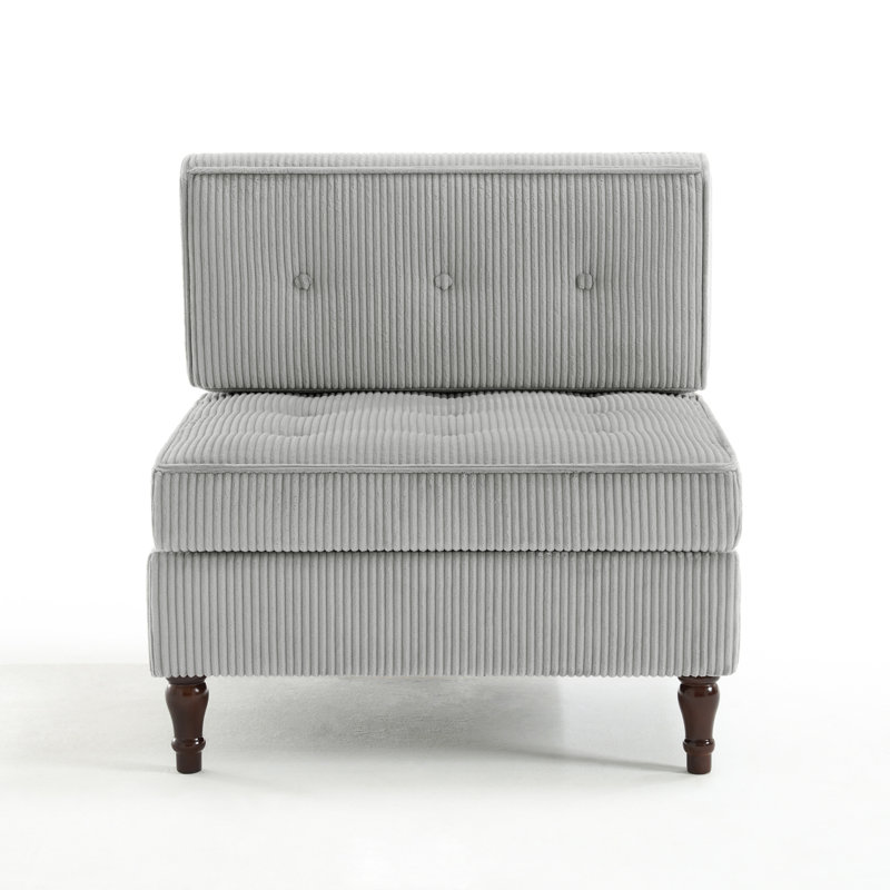 Upholstered Accent Chair, Light Grey