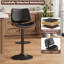 Ensemble de 2 tabourets de bar pivotants à hauteur réglable, dossier en bois cintré, siège en similicuir et repose-pieds - Chaises modernes à hauteur de comptoir pour îlot de cuisine, salle à manger ou bar personnel, confortables et faciles à nettoyer-402010631-402010629