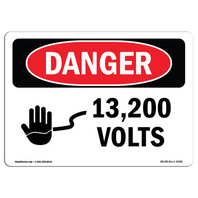 Enseigne en aluminium 13 x 1200 Volts 12 x 18